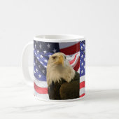 American Bald Eagle und Flag Kaffeetasse (Vorderseite Links)