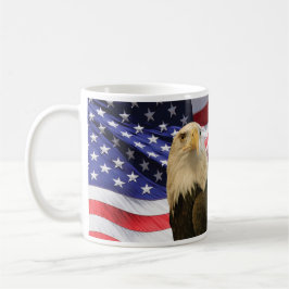 American Bald Eagle und Flag Kaffeetasse