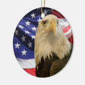 American Bald Eagle und Flag Keramikornament (Links)