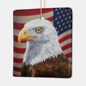 American Bald Eagle und Flag Keramikornament (Links)