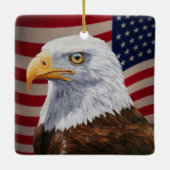 American Bald Eagle und Flag Keramikornament (Rückseite)