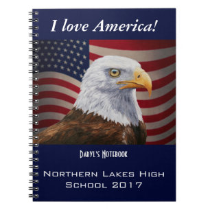American Bald Eagle und Flag Notizblock