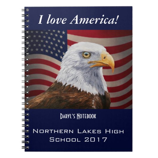 American Bald Eagle und Flag Notizblock (Vorderseite)