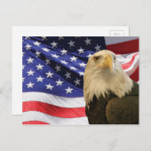 American Bald Eagle und Flag Postkarte (Vorne/Hinten)