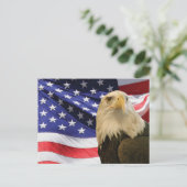 American Bald Eagle und Flag Postkarte (Stehend Vorderseite)