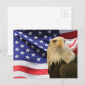 American Bald Eagle und Flag Postkarte (Vorne/Hinten)