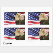 American Bald Eagle und Flag Rechteckiger Aufkleber (Blatt)