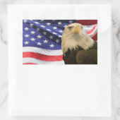 American Bald Eagle und Flag Rechteckiger Aufkleber (Tasche)