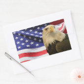 American Bald Eagle und Flag Rechteckiger Aufkleber (Umschlag)