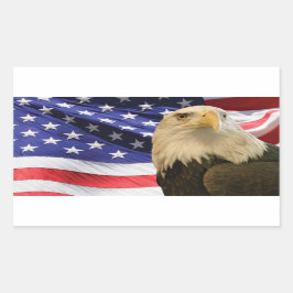 American Bald Eagle und Flag Rechteckiger Aufkleber