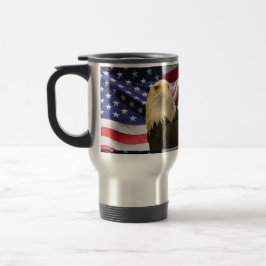 American Bald Eagle und Flag Reisebecher