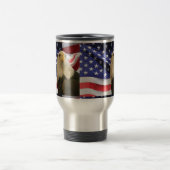 American Bald Eagle und Flag Reisebecher (Mittel)