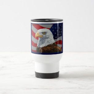 American Bald Eagle und Flag Reisebecher