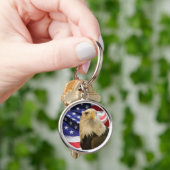 American Bald Eagle und Flag Schlüsselanhänger (Hand)