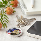 American Bald Eagle und Flag Schlüsselanhänger (Seite)