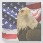 American Bald Eagle und Flag Steinuntersetzer (Vorderseite)