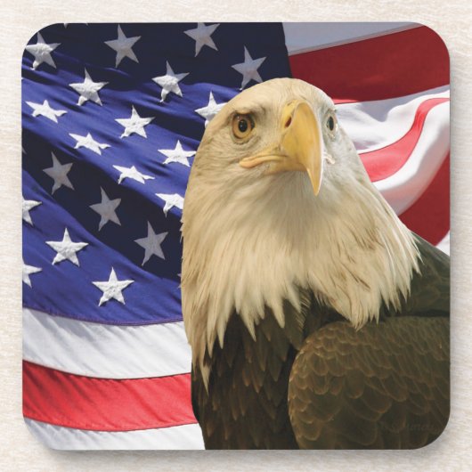 American Bald Eagle und Flag Untersetzer (Vorderseite)