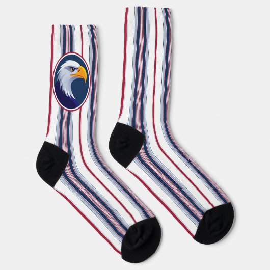 American Bald Eagle und Patriotic Pencil Streifen Socken (Rechts)