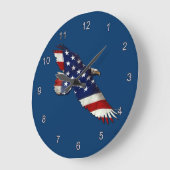 American Bald Eagle & US Flag Patriotic Art Clock Große Wanduhr (Winkel)