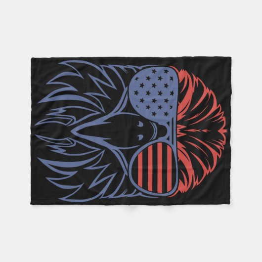 American Bald Eagle Usa Flag 4th Of July Eagle Usa Fleecedecke (Vorderseite (Horizontal))