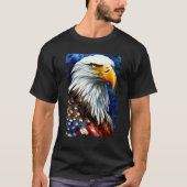 American Bald Eagle USA Flag Freedom Men Women Pat T-Shirt (Vorderseite)