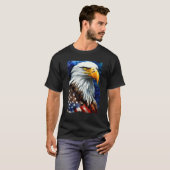 American Bald Eagle USA Flag Freedom Men Women Pat T-Shirt (Vorne ganz)