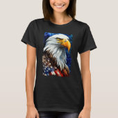 American Bald Eagle USA Flag Freedom Men Women Pat T-Shirt (Vorderseite)