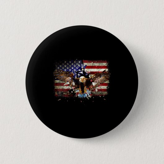 American Bald Eagle Usa Flag Patriotic Eagle 4th O Button (Vorderseite)