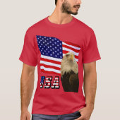 American Bald Eagle USA Flag & Schriftart Unisex T-Shirt (Vorderseite)