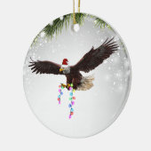 American Bald Eagle USA Weihnachtsmannmütze Wildli Keramik Ornament (Links)