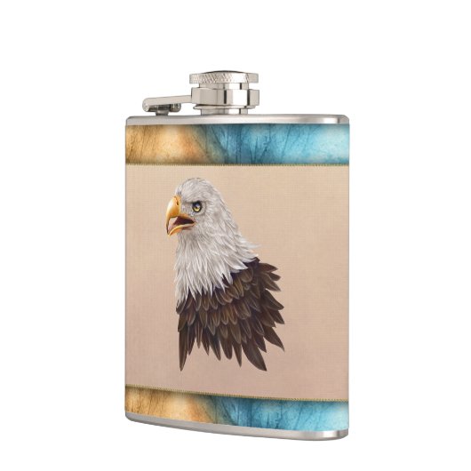 American Bald Eagle Vinyl Wrapped Flask Flachmann (Links)
