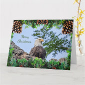 American Bald Eagle Weihnachtskarte Karte (Gelbe Blume)