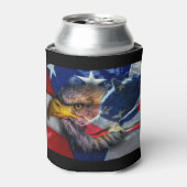 American Bald Eagle Wolf Flag Patriotic Dosenkühler (Kanne Vorderseite)