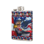 American Bald Eagle Wolf Flag Patriotic Flachmann (Links)