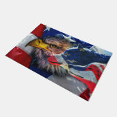 American Bald Eagle Wolf Flag Patriotic Fußmatte (Schrägansicht)