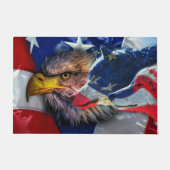American Bald Eagle Wolf Flag Patriotic Fußmatte (Vorderseite)