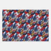 American Bald Eagle Wolf Flag Patriotic Geschenkpapier Set (Vorderseite 3)