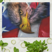 American Bald Eagle Wolf Flag Patriotic Geschirrtuch (Gefaltet)