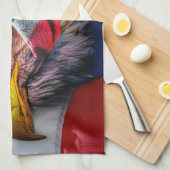 American Bald Eagle Wolf Flag Patriotic Geschirrtuch (Viertel Falte)