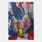 American Bald Eagle Wolf Flag Patriotic Geschirrtuch (Vertikal)