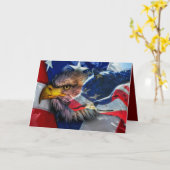 American Bald Eagle Wolf Flag Patriotic Karte (Gelbe Blume)