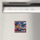 American Bald Eagle Wolf Flag Patriotic Magnet (In Situ (Geschirrspüler))