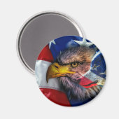 American Bald Eagle Wolf Flag Patriotic Magnet (Vorderseite/Rückseite)