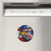 American Bald Eagle Wolf Flag Patriotic Magnet (In Situ (Geschirrspüler))