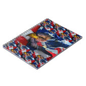 American Bald Eagle Wolf Flag Patriotic Notizblock (Linke Seite)