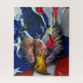 American Bald Eagle Wolf Flag Patriotic Puzzle (Vertikal)