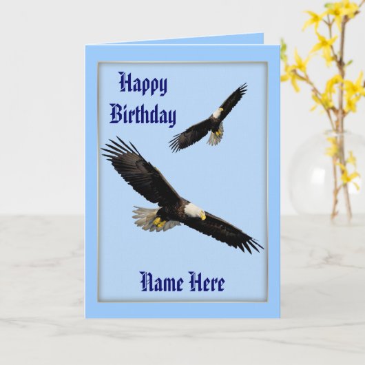American Bald Eagles Birthday Card Karte (Gelbe Blume)