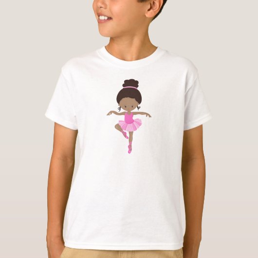 American Ballerina, Ballet Girl, Pink Tutu T-Shirt (Vorderseite)