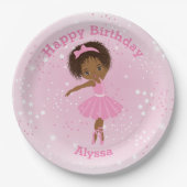 American Ballerina Birthday Paper Plate Pappteller (Vorderseite)