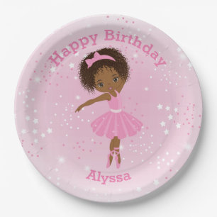 American Ballerina Birthday Paper Plate Pappteller
